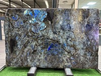 Dalles de granit bleu Labradorite de Madagascar, granit bleu Lemurien pour plan de travail de cuisine, comptoir de bar