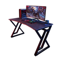 Bureau de jeu G5 au design moderne en fibre de carbone, cadre ergonomique réglable en hauteur, surface en MDF avec LED, accessoires pour joueurs pour configurations e-sport