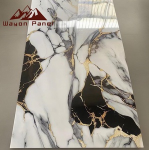 <span class=keywords><strong>I</strong></span> pannelli murali in marmo placcato oro Anti-muffa del PVC di Wayon sono adatti per la parete di fondo del soggiorno. - Product Image 1