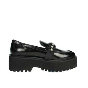 Liu-Jo Donna Mocassino SF4067 PX041 Nero รองเท้าโลฟเฟอร์หนังสีดำแบบมีพื้นรองเท้าสูงสำหรับผู้หญิง - Product Image 4