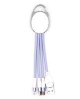 Articles promotionnels d'entreprise avec logo personnalisé, logo LED, CE RoHS, câble USB 3 en 1, porte-clés, câble de charge TPE