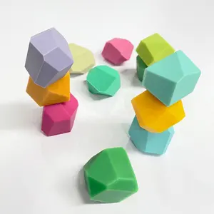 Kid Birthday Gifts Stone Balancing Blocks BPF Free Building Blocks Toys Silicone Stacking Rocks