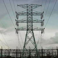 Tour de transmission électrique galvanisée à chaud JH-power Line Tower, pour distribution d'énergie extérieure, 550KV 630A/200A, 6 prises, IP54