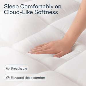 Macio Fluffy Lavável Altura Média Algodão Colchão <span class=keywords><strong>Topper</strong></span> Microfibra Enchimento - Product Image 2