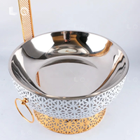 Service de Chauffe-Plats Royal Luxe 8L en Acier Inoxydable Doré avec Couvercle Suspendu pour Mariages, Fêtes et Banquets
