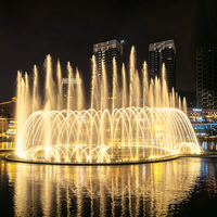 Fontaine musicale circulaire personnalisée haute performance avec éclairage LED multicolore pour parcs urbains extérieurs