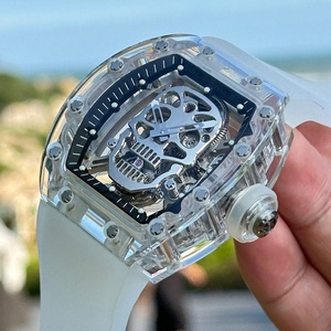 Luxury Crystal Case <b>Skeleton</b> Movement Sporty Casual Business Ready Water Resistant Men's <b>Automatic</b> Mechanical <b>Watch</b> - Product Image 2