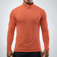 T-shirts de sport pour hommes à séchage rapide en tissu mesh, vêtements de fitness, vêtements de sport actifs, manches longues, course à pied, randonnée, gym