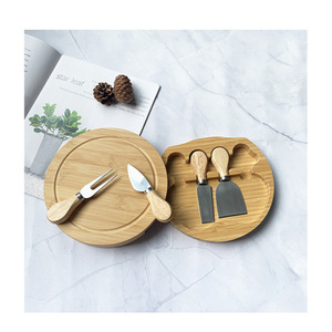 Bamboo Cheese Board <b>Set</b> With Knife Drawer <b>Square</b> Multi Functional Cutting Board For Household Use - Product Image 3