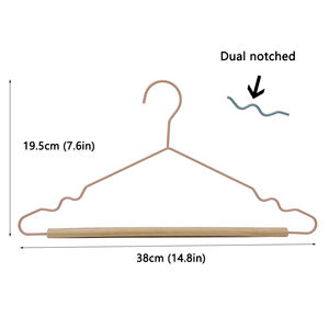 Winwin Free Sample Anti-Slip Kid <strong>Children</strong> Metal Clothes <strong>Hanger</strong> with Wood Bar Single Tier for Wardrobe &amp; Living Room Use - Product Image 4