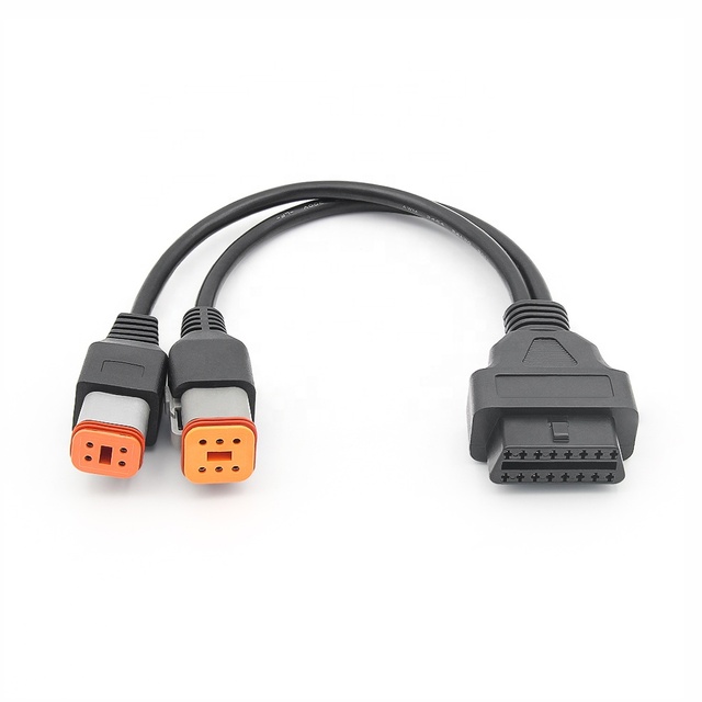 2IN1 4-Pin + 6-Pin to 16-Pin OBD2 Connector Cable Compatible with Harley Motorcycle and Cars 12-Month Warranty