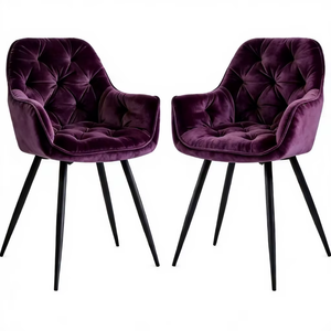 Silla de Comedor Elegante y Moderna, Silla de Terciopelo, Asiento Acolchado de Lujo para <span class=keywords><strong>Restaurante</strong></span> o Comedor - Product Image 5