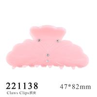 Elegante Pinza para el Cabello de Acetato de Celulosa con Diseño Festoneado y Decoración de Diamantes de Imitación para Fijar el Peinado de Mujer 221138