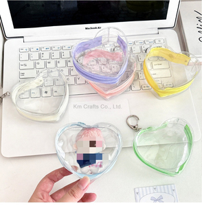 Pochette transparente pour bibelots, porte-clés en PVC, mini pochette étanche à fermeture éclair, boîte à monnaie, sac de rangement pour figurines en peluche, pendentif breloque - Product Image 1