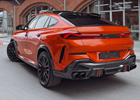 Pour BMW X6 G06 2024+ Mise à niveau Style LD Fibre de carbone Lèvre avant Jupes latérales Diffuseur arrière Spoiler Capot Kit carrosserie