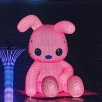 Mascotte gonflable personnalisée de publicité aérienne lapin gonflable Design personnalisé gonflable avec lumières