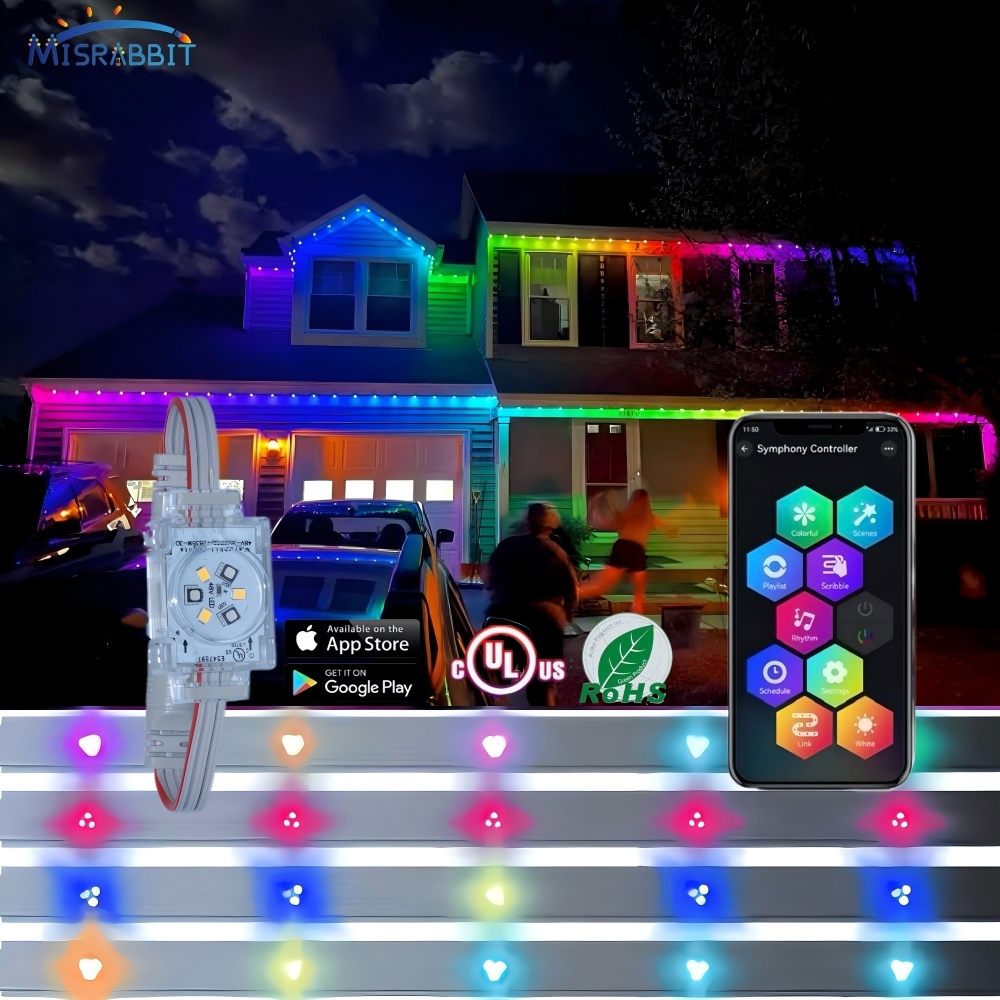 Misrabbit Twinklight LED Pixel Light Source RGBW IP68 Waterproof Outdoor Christmas Lights Wireless Control Dimmable DC 12V