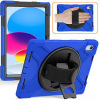 Housse de protection antichoc pour iPad A16 11e génération 2025 10e génération 10,9'' 360 °   Étui pour tablette enfant avec support rotatif et bandoulière robuste