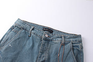 Jeans de la marca Purple para hombre y mujer, estilo urbano, rasgados y con parches, adornados con pedrería, vintage moderno, lavados. - Product Image 4