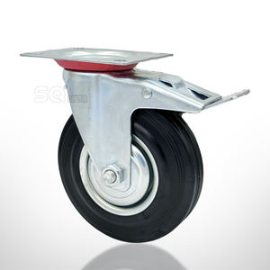 3 3,5 4 5 <span class=keywords><strong>6</strong></span> 8 Zoll verzinkt schwarz Voll gummi öl beständige Rad rolle Starre drehbare Verriegelung Brems wagen Wagen Müll rollen - Product Image 2