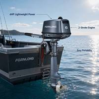 Fornlong Baru 6HP Mesin Tempel Bensin 2 Tak Ringan dan Kompak untuk Penggerak Perahu Memancing Gaya Yamaha