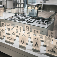 Robuster, verstellbarer, moderner freistehender Metall-Museumsständer für Skulpturen und Artefakte – Ausstellungsqualität für die Konservierung
