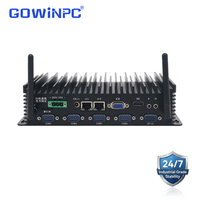 Mini PC industriel J6412 triple LAN quad core à montage sur rail DIN, Windows 10 / VGA 6XCOM