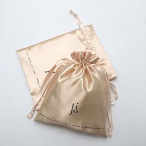 Custom Logo Printing Satin <b>Drawstring</b> Bag Wholesale Satin Jewelry Bag for Cosmetics Jewelry Crystal Gift Colorful <b>Pouch</b> - Product Image 1