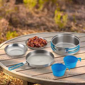 Ensemble de vaisselle de camping personnalisé, équipement de cuisine pour la randonnée, ensemble de casseroles en acier inoxydable pour le camping - Product Image 5