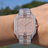 Montre de luxe automatique étanche pour homme, entièrement sertie de diamants Moissanite VVS1 couleur D, testée au diamant, vente chaude