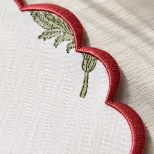Serviettes et sets de table 100 % lin, nouveau design, motifs brodés faits main, 40*40cm, coton naturel pur, pour mariage et usage domestique, vente en gros - Product Image 2