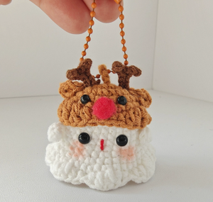 Porte-clés fantôme tricoté pour Halloween - Cadeau fait main au crochet pour couples, pendentif de voiture et breloque de sac, décoration mignonne et effrayante - Product Image 5