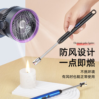 Vente en gros, coupe-vent, briquet barbecue à rotation libre à 360 degrés, briquet électrique rechargeable par USB pour bougie de cuisine