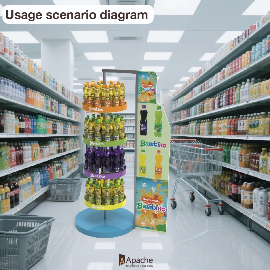 Multi-layer Beverage Display Rack Durable Metal Display Stand for Retail Store & Supermarket for Drink Sale — view 5