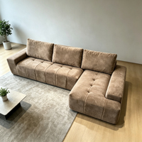 Canapé compressé style guimauve : Grand format, grand ensemble, pour appartement à plan ouvert, modulaire, roulé, canapé en mousse pure en boîte
