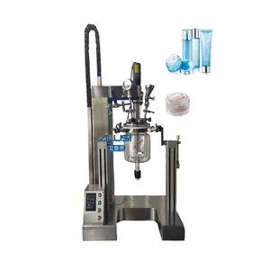 1L 5L Cosmetic chemical mixer glass reactor mixing tank extraction equipment lab homogenizer vacuum emulsifier