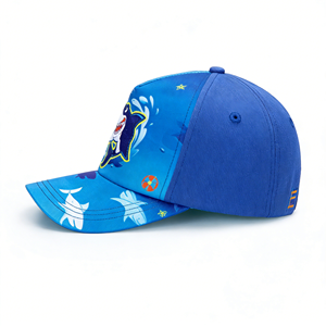 Casquette de baseball sportive 5 panneaux pour enfants, imprimé requin de dessin animé, avec visière incurvée, réglable et protection solaire, idéale pour garçons et filles en été - Product Image 2