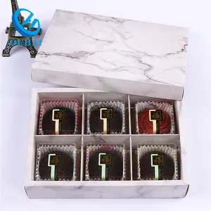定制标志白色纸板盖和底座巧克力糖果蜂蜜罐包装盒，带分区插件