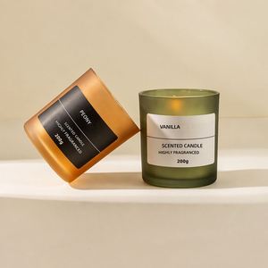 Vela Aromática en Forma de Copa de Vidrio Esmerilado, Semielaborada, Sin Logotipo, con Tapa de Madera, Cera de Soja Mezclada, Suministro Directo de Fábrica - Product Image 2