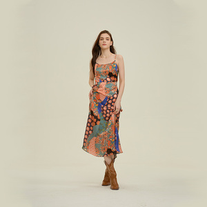 Italian Design Vacation <strong>Lover</strong> Fishtail Cami <strong>Dress</strong> Silk Viscose Mixed Skin--friendly Casual Long <strong>Dress</strong> - Product Image 4