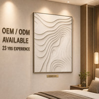 Décoration murale 3D en papier découpé à effet de vagues de dunes de sable verticales, encadrée en bois, pour hôtels, restaurants et villas, personnalisable, vente en gros, OEM