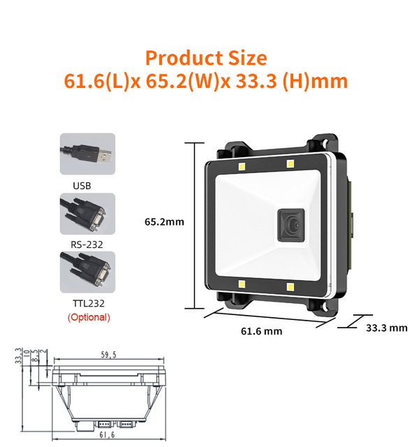 Henex NFC ID Card Reader OCR Passport Reader USB Barcode Scanner Self Service Machines Ticket Checking 1D 2D QR Code Scanner