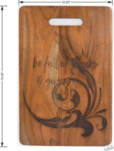 Planche à découper en bois d'acacia de nouvelle conception élégante simple avec la planche à découper de légumes de gravure de laser et la planche à fromage - Product Image 4
