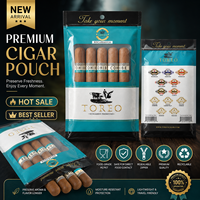 Sacs d'emballage en plastique à fermeture éclair pour cigares, avec impression de logo personnalisé, pour étuis à cigares et humidor