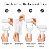 Tête de rechange pour rouleau à micro-aiguilles, tête de rechange pour dermaroller, tête de rechange pour soins de la peau, OEM ODM, logo personnalisé