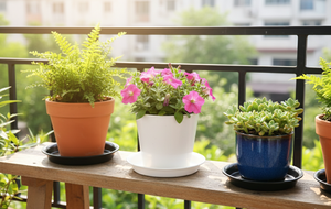 Sous-plateaux ronds en plastique multi-tailles pour plantes - Plateaux de récupération d'eau profonds noirs et blancs pour pots de fleurs et usage en jardin, taille D16 - Product Image 6