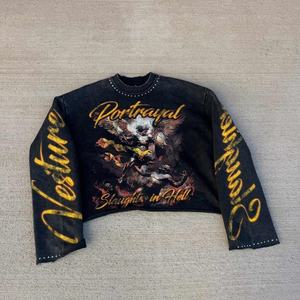 Camiseta de Manga Larga Corta, Estilo Vintage, Gruesa, Térmica, Personalizada con Estampado Urbano - Product Image 3