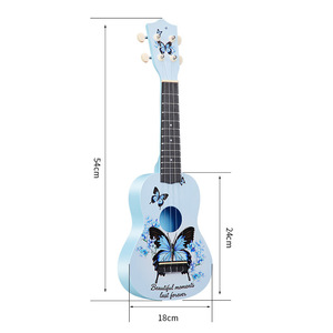 Ukelele Tenor Pequeño de 21 Pulgadas, Económico, de ABS, para Estudiantes Principiantes, para Conciertos y Viajes, con Diseño de Mariposa, Marca OEM - Product Image 5