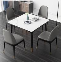 Ensemble de table à manger de luxe pour 4 personnes, surface en pierre frittée durable, mobilier moderne pour la maison, ensemble de table et de chaises à manger idéal