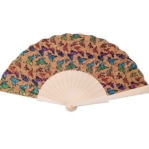 Ventilateur en liège classique en naturel fonctionnel décoratif Logo personnalisé cadeau de mariage écorce en bois ventilateur à main pliant - Product Image 2